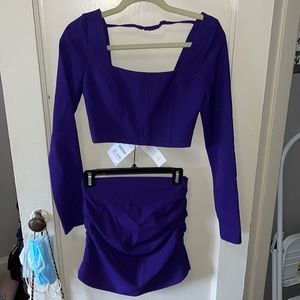 Zara blogger purple skirt set size XS